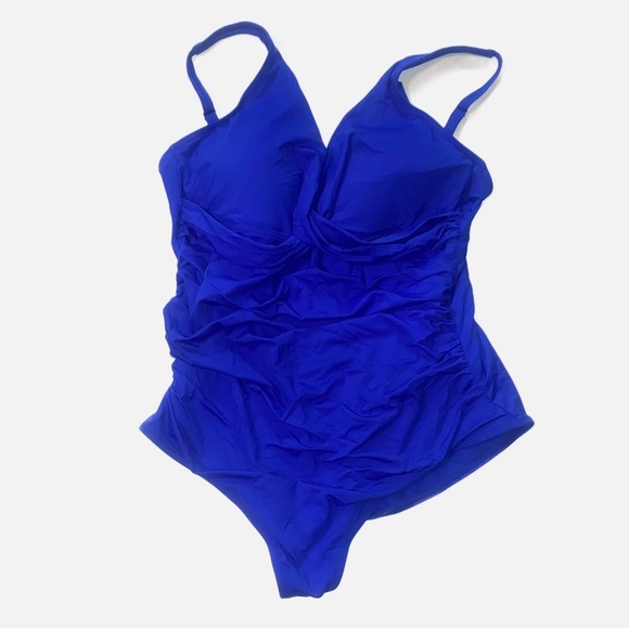 SEA LEVEL SWIM Essentials Cross Front One Piece swimsuit in Cobalt - Picture 4 of 8